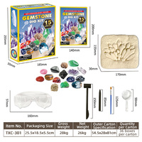 Kit de fouilles archéologiques en plastique pour enfants TENGXIN, jeu éducatif de chasse au trésor de cristaux et de fossiles, puzzle pour les enfants de 2 à 13 ans
