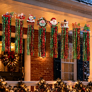 Decoraciones Navideñas para Fiestas con Borlas, Pancarta <span class=keywords><strong>de</strong></span> Santa Claus para Puerta <span class=keywords><strong>de</strong></span> Jardín, Adornos Colgantes para Decoración Navideña <span class=keywords><strong>de</strong></span> Exteriores - Product Image 3