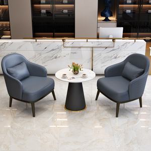 Sillón de Diseño Nórdico con Estructura Metálica, Muebles para el Hogar, Dormitorio de Hotel, Sillón de Cuero Moderno y Lujoso para Sala de Estar - Product Image 5