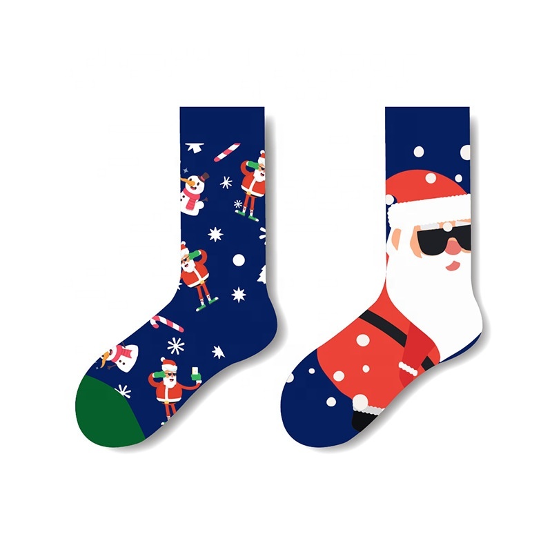 5 Paires Chaussettes Noël Motifs Drôles - Taille Unique 37-45 - Coton Doux Pour Femmes Et Hommes