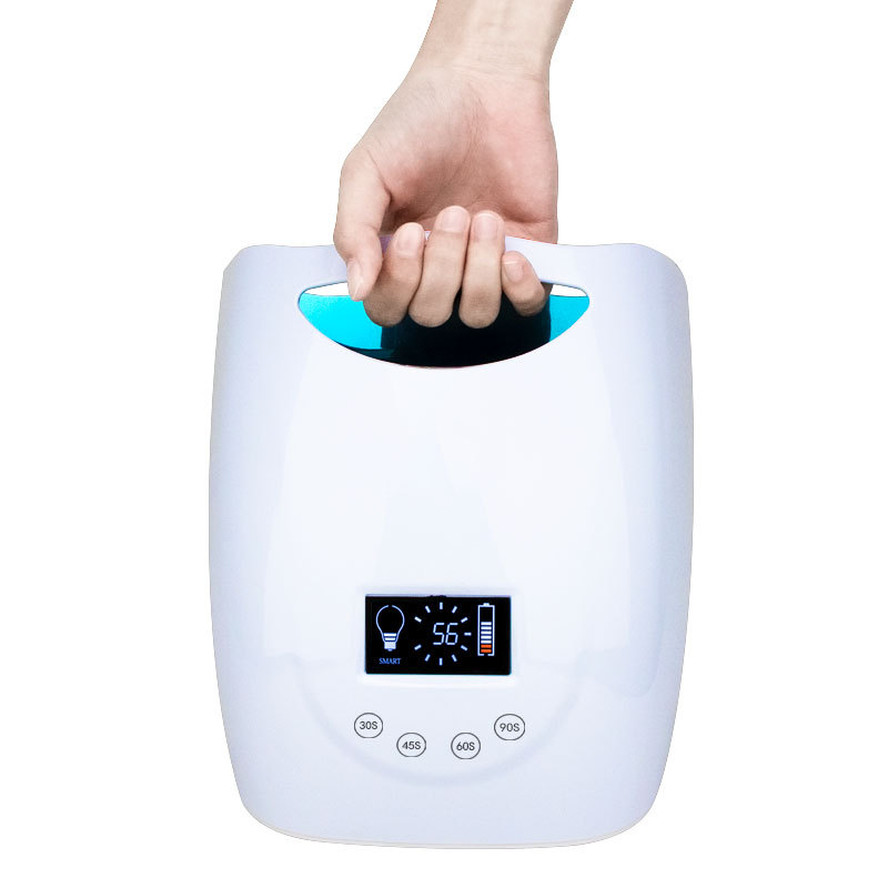 48w Manicure Hot Sale Popular Ice Flower Gradient Blue Smart Cordless Fast Drying Light LED UV Lamp for Nail