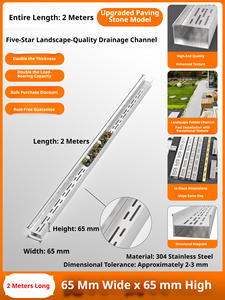Les canaux de drainage en acier inoxydable 304 en forme de U conviennent aux jardins et aux balcons pavés de pavés. - Product Image 2