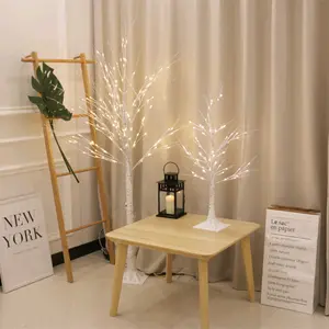 Woondecoratie Lamp Witte Berk Lichtgevende Boom Lamp Led Kerst Simulatie Boom Nieuwjaar Kleur Lamp Lente Festival Dag View L