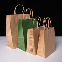 Sacs shopping en kraft écologiques en gros, avec poignées, pour café, avec votre propre logo, cadeau classique