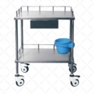 Shandong Xinyuchen Medical Stainless Steel Trolley 670x420x900mm Double Layer With Drawer For Hospital Use - Product Image 1