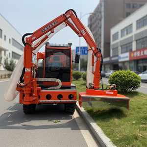 Taille-haie routier diesel JINKE avec ramassage d'herbe, machine de coupe de haies pour l'aménagement paysager, collecteur de feuilles par aspiration - Product Image 1