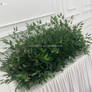 LEDA Long Custom <b>Silk</b> Artificial Green Leaves Natural Real Touch Floral Garland <b>Flower</b> Runner for Events Decor - Product Image 3