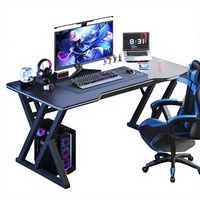Ensemble bureau et chaise rectangulaires en acier pour la maison, jeux électroniques, design minimaliste, étude, écriture, assemblage requis, modèle S2