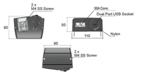 Carcasa de Montaje en Superficie Doble SB50A con Conector y Cargador USB Dual QC3.0 y Interruptor Táctil