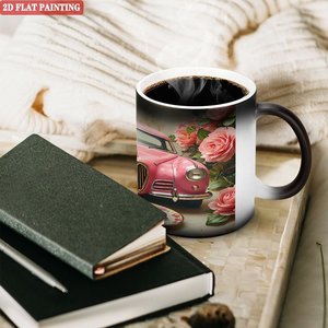 Mug en céramique 11oz sensible à la chaleur, noir givré, tasse à thé et à café réutilisable, non toxique - Product Image 3