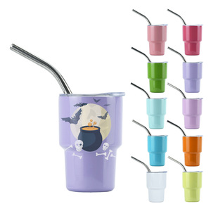 Mini 2oz đôi tường nước bằng thép không gỉ cup Mini thăng hoa Tumbler Shot Glass kim loại mini 3oz Shot Tumbler với Rơm có nắp đậy - Product Image 1