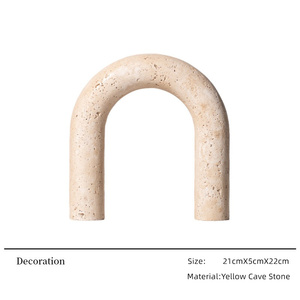 Hiện Đại Sang Trọng Bắc Âu Trang Trí Nội Thất Vàng Cave Đá Kệ Sách Đá Tự Nhiên Máy Tính Để Bàn Vòm Điêu Khắc Đồ Trang Trí Cho Phòng Khách Quà Tặng - Product Image 6