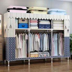 Movable wardrobe and closet clothes organizer and armoire for hanging clothes