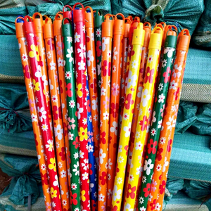 ไม้กวาดด้ามไม้ ASIAWOOD คุณภาพสูง หัวไม้กวาด PVC ลายดอกไม้ นุ่มนวล ทำความสะอาดง่าย พร้อมที่โกยผง สำหรับเฟอร์นิเจอร์ ห้องน้ำ กระจก ใช้ในบ้าน - Product Image 1