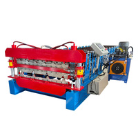 Machine de formage à froid de tôles profilées de 2 types pour tôles de toiture, utilisation en construction métallique avec contrôle PLC