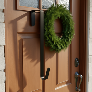 Support de couronne en acier noir de 15 pouces, crochet pour accrocher sur la porte d'entrée - Product Image 2