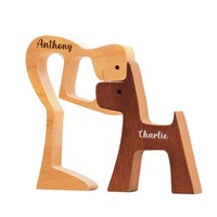 Handgefertigte Holz-Hundestatue als Geschenk Holzschnitzerei Hundestatue für Zuhause Büro Wohnzimmer