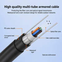 Kabel Serat Optik Berlapis Baja G652D Mode Tunggal Inti 2 4 6 8 12 24 untuk Luar Ruangan GYXTW POE 5G FTTH IP
