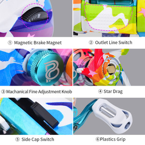 Roue de gouttelettes d'eau <span class=keywords><strong>en</strong></span> gros 7.2:1 culbuteur <span class=keywords><strong>en</strong></span> métal 5 + 1BB roue de projection à distance roue de ligne de pêche colorée - Product Image 2