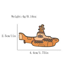 ロックバンドエナメルピン黄色スチーマー潜水艦ブローチ収集ラペルバッジ男性女性ファッションジュエリーギフト装飾バックパック帽子 - Product Image 5