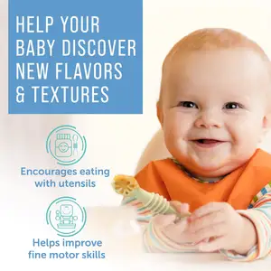 BPA içermeyen silikon bebek besleyici gıda kaşık besleme Led sütten kaşıklar çocuk 6-12m için ön kaşık seti