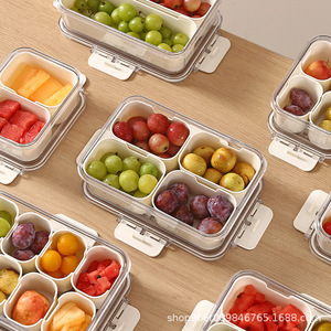 Water Nut Storage <b>Box</b> Rectangle With Lid Divided Sections For <b>Snacks</b> Dried Fruit Tea Home Use - Product Image 2