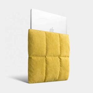 Lightweight Winter Design Corduroy Cute Puffer Quilted <b>Laptop</b> <b>Sleeve</b> 13" 14" 15.6" Yellow or Customizable Color - Product Image 1