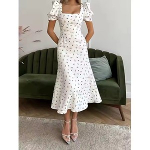 Abito elegante Flowy vendita calda S M L Casual abito a trapezio con stampa floreale nuovo abito estivo da donna - Product Image 1
