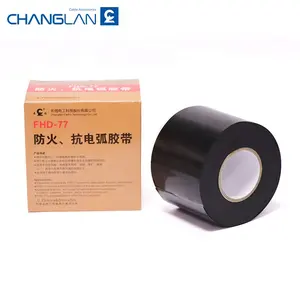 High Voltage 77 Fire And Arc Resistant Self-fusing Rubber Tape Insulation Fireproof Fire Resistant FR Black Mastic Tape