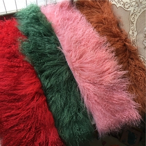 Tissu en fourrure de mouton mongol à <span class=keywords><strong>poils</strong></span> <span class=keywords><strong>longs</strong></span> et bouclés pour la sellerie automobile - Product Image 5
