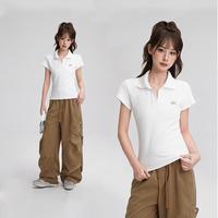 Camisetas Polo con Logotipo Personalizado, Cuello Solapa de Alta Calidad, Tops Cortos Deportivos para Mujer, Ropa Deportiva, Ropa de Gimnasio y Fitness
