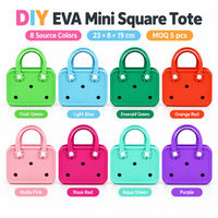 Sac fourre-tout carré en EVA 23x8x19cm, imperméable, perforé, style simple, pour la plage, les voyages, le quotidien, vente en gros
