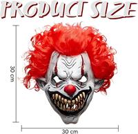 Masque de clown effrayant d'Halloween, accessoires de masques en latex pour le visage d'horreur pour la fête d'Halloween