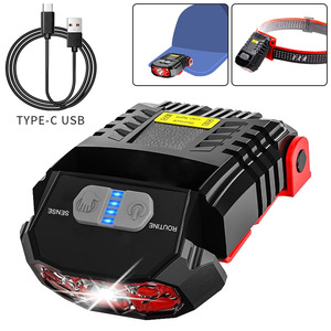 Lampe frontale à induction pour la pêche, rechargeable, LED, à clipser sur casquette, étanche, lumineuse, avec fonction de gradation - Product Image 4
