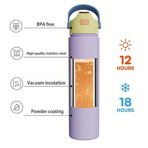 Custom logo <b>Double</b> <b>Wall</b> Camping Vacuum Flask 12oz 18oz 22oz 24oz 32oz 40oz Insulated Stainless Steel Water Bottle with Straw - Product Image 5