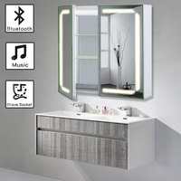 Armoire murale moderne en MDF sur mesure avec miroir de coiffeuse LED en acier inoxydable pour la décoration de la maison intelligente pour les hôtels-Vente en gros
