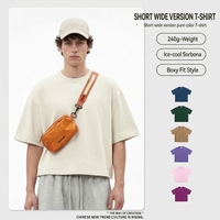 T-shirt ample et court pour homme, coupe oversize, épaules tombantes, en coton épais, manches courtes, style streetwear, idéal pour impression DTF ou sérigraphie personnalisée