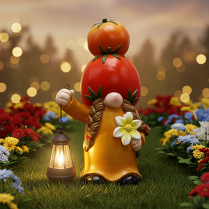 Ornamento da Esterno in Resina, Design a Forma di Nano con Frutta. - Product Image 4