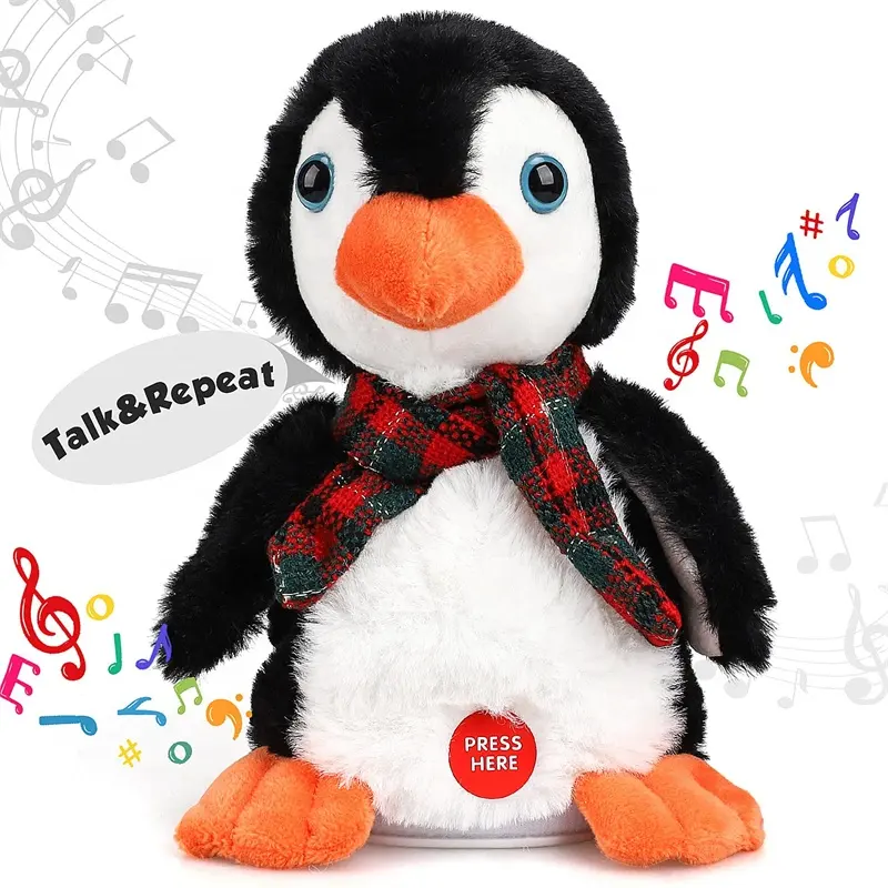 (Hanya untuk Pelanggan AS) Mainan Kehidupan Listrik Lembut Menari Bernyanyi Ulang Penguin Berbicara Mainan Boneka Binatang Mainan Mewah untuk Anak-anak