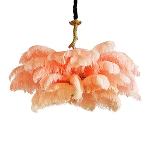 Más populares de candelabro de latón hermoso de plumas de avestruz de bricolaje decoración de la lámpara