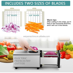 110V <span class=keywords><strong>professionnel</strong></span> Commercial ménage électrique hachoir <span class=keywords><strong>à</strong></span> <span class=keywords><strong>légumes</strong></span> 1/2 pouces 3/8 pouces lame coupe-frites usine de transformation de fruits - Product Image 6