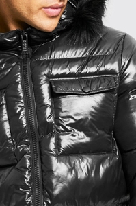 Oem Custom Down Coat Streetwear Thick Shiny Fur Hooded Down <strong>Jacket</strong> <strong>Puffer</strong> Coats Winter Bubble Shiny Mens <strong>Puffer</strong> <strong>Jacket</strong> - Product Image 4
