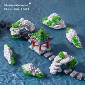 Roccioso creativo retrò in miniatura fai da te in resina artigianato piccoli ornamenti per <span class=keywords><strong>il</strong></span> modello paesaggistico del villaggio acquatico di Jiangnan - Product Image 6