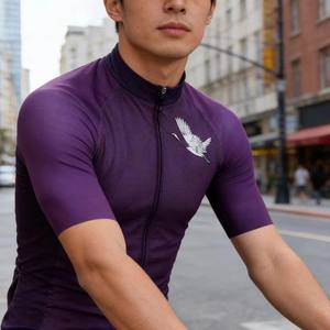 Jersey de Ciclismo de Manga Corta para Verano, Unisex, de Alta Calidad, Color Morado, Secado Rápido, Transpirable, Estampado, Impermeable, Absorbe el Sudor - Product Image 6