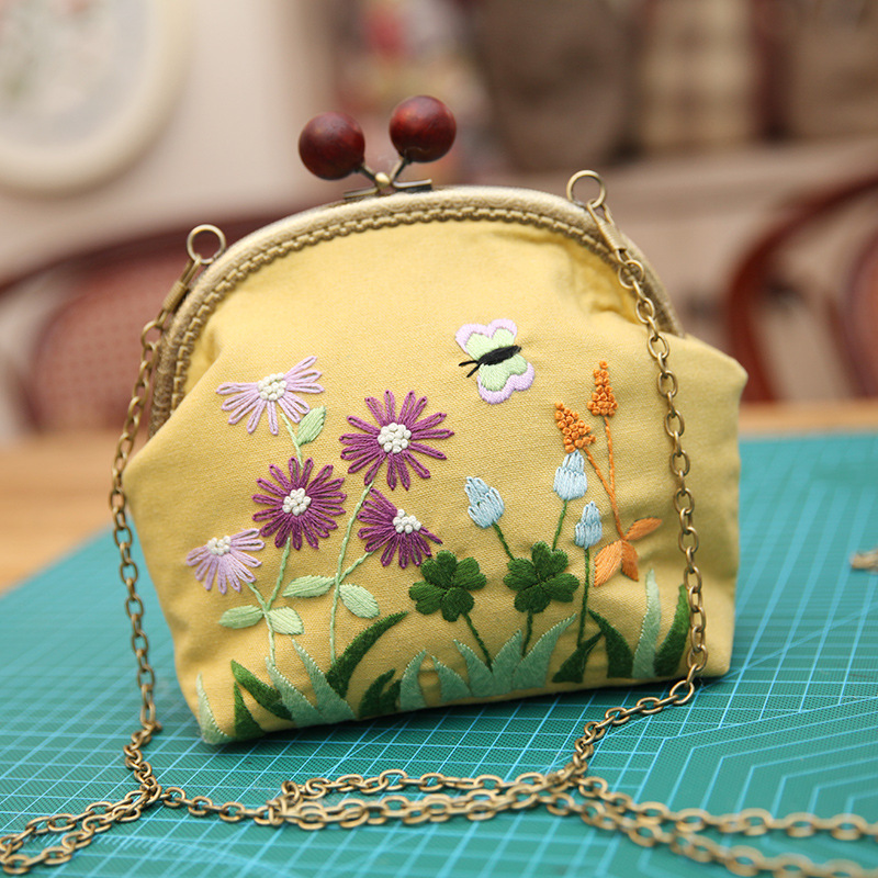 Embroidery Coin Purse Kits for Beginners - Vintage Style