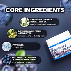 Exfoliante Labial de Arándanos 30g, Marca Privada OEM, Azúcar y Aloe, Exfolia, Hidrata, Rellena, Vegano - Product Image 6