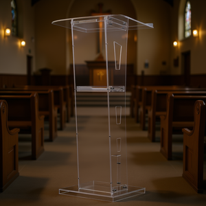 Podio de acrílico Vevor de 45 pulgadas, 26.8x15 pulgadas, atril transparente para presentaciones, para uso en iglesias y oficinas. - Product Image 2