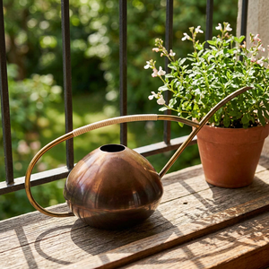 Regadera antigua moderna de forma plana decorativa de latón AK para uso de plantas en plantaciones de interior y exterior - Product Image 2