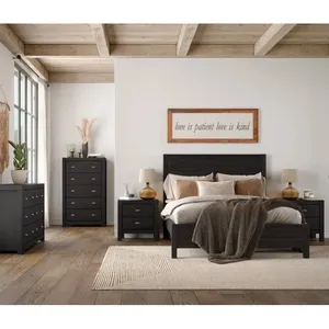 Cabecero de cama con plataforma de tamaño King/Queen clásico europeo sólido personalizado, juego de muebles de dormitorio de <span class=keywords><strong>Hotel</strong></span> con estilo, almacenamiento en el hogar - Product Image 1