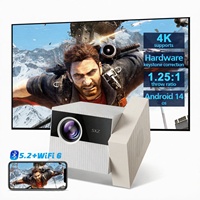 Proyector de Videojuegos Inteligente HD 720P 4K Android 14, Mini Proyector Portátil de Tiro Corto, 200ANSI, Cine en Casa